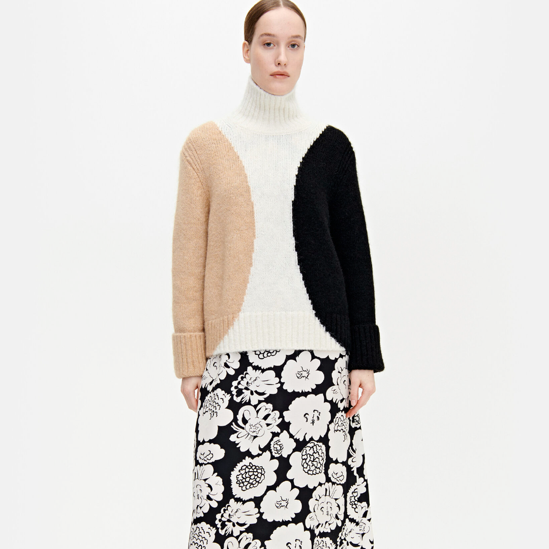 Milna Härkä Pullover Beige/Schwarz