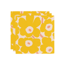 Pieni Unikko Stoffservietten 3 Stück Gelb/Koralle