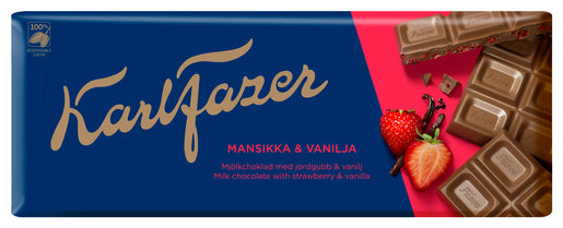 Fazer Milchschokolade Erdbeere/Vanilla 190g