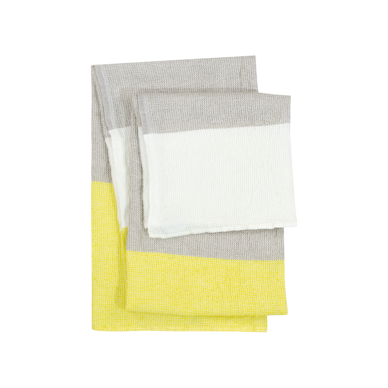 Terva Badetuch White/Linen/Yellow 65x130 cm