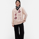 Loisto Unikko Placement Sweatshirt Powder/ Weinrot