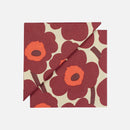 Unikko Papierservietten 33x33cm Weinrot/Beige