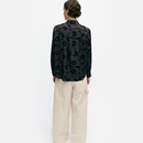 Maija Unikko Seidenbluse Schwarz/Grau