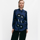 Maija Unikko Seidenbluse Schwarz/Blau 38