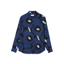 Maija Unikko Seidenbluse Schwarz/Blau 38