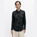 Maija Unikko Seidenbluse Schwarz/Grau