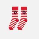 Kasvaa Tasaraita Unikko Socken Rot/Weiss