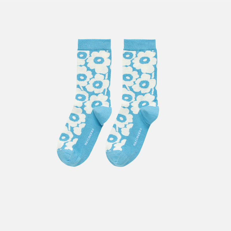 Linjaus Unikko Socken Helltürkis/ Weiss