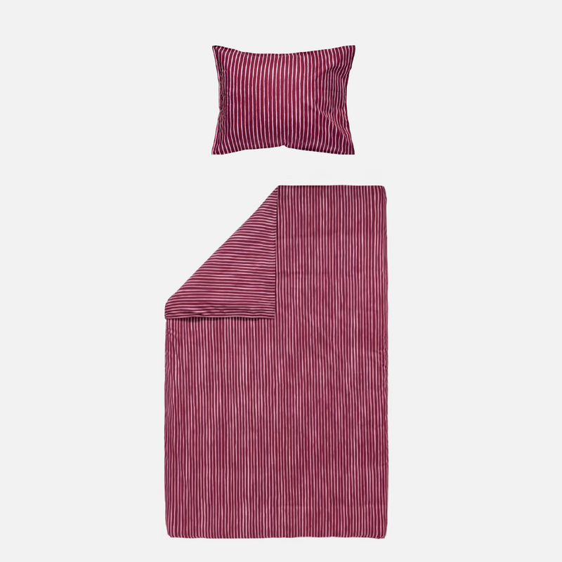 Piccolo Bettwäsche-Set Weinrot/ Pink