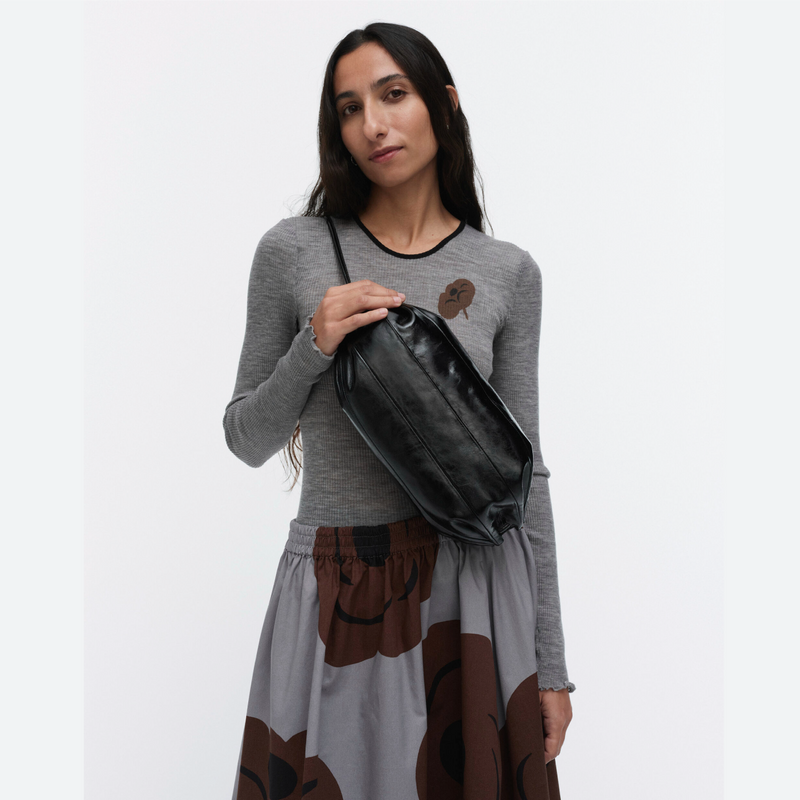 Karla  Patent Ledertasche Schwarz