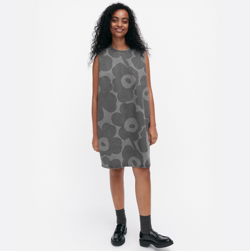 Somasti Unikko Kleid  Maridenim Grau