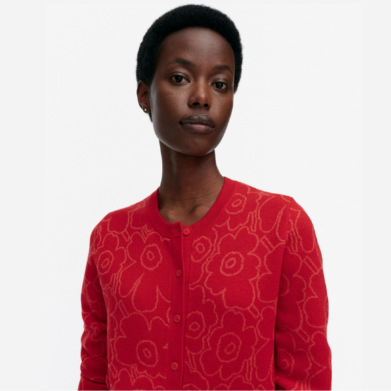 Mutka Mini Piirto Unikko Strickjacke Rot