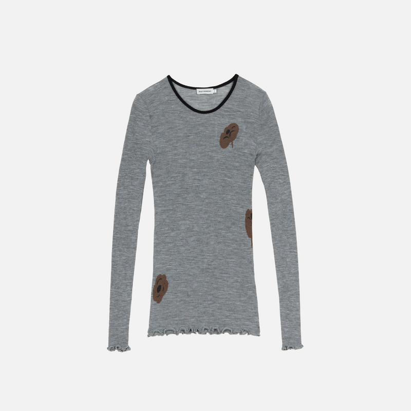 Polkka Tumma  Shirt Hellgrau/ Grau/ Braun