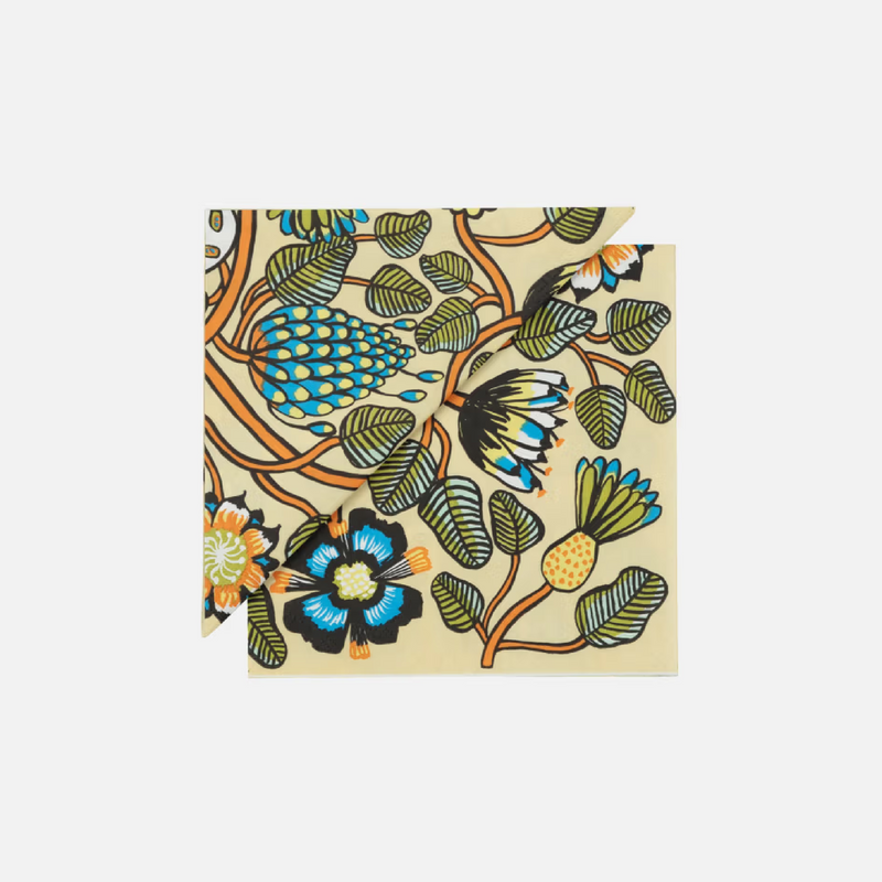 Tiara Papierservietten 25x25 cm Beige/ Grün