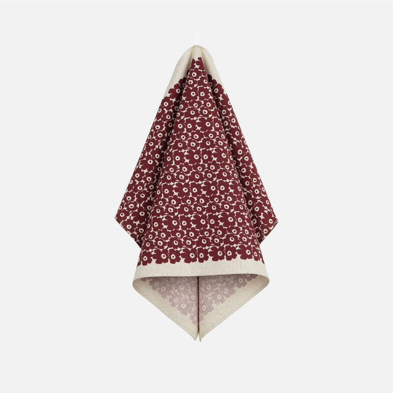 Pikkuinen Unikko Geschirrtuch Weinrot