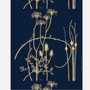 Vuorenkasvit Art Fabric Dunkelblau/Gold 143x194cm