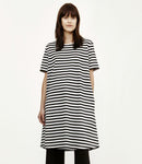 Aretta Kleid kurzarm  Weiss/Schwarz