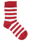 Tasaraita Socken Weiss/Rot