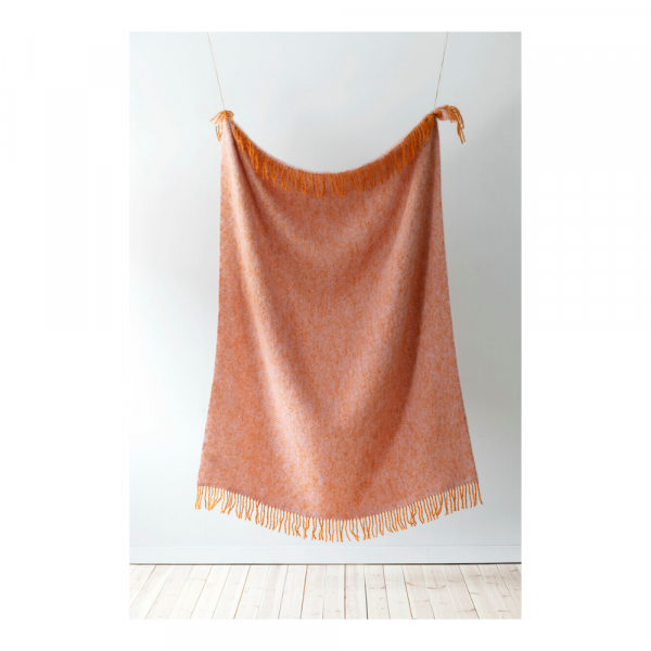 Revontuli Mohair Wolldecke Rosa/Orange