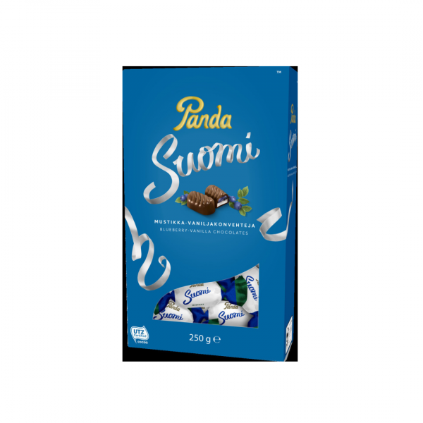 Panda Suomi Milchschokolade mit Blaubeere/Vanille 250g