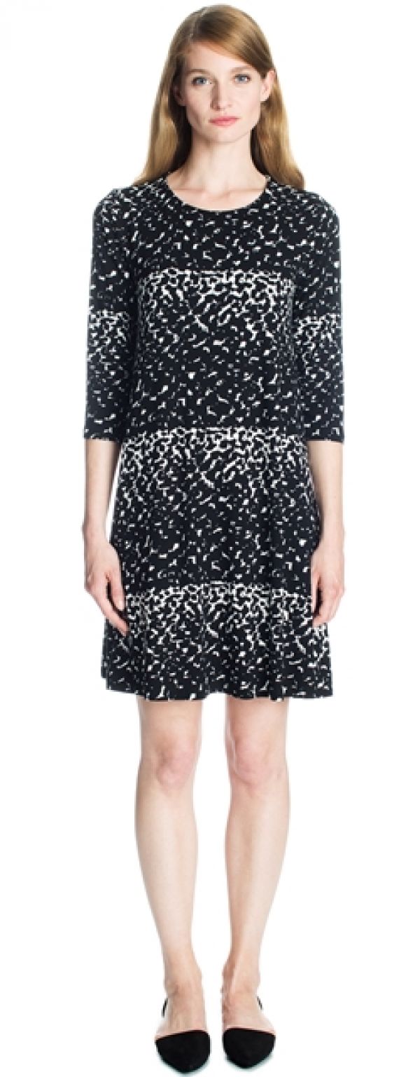 Kevätti Jersey Kleid Schwarz/Creme