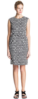 Dyyk Etuikleid Weiss/Schwarz Gr.40