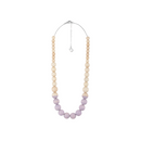 Leila Holzperlenkette Lavendel/Weiss 702
