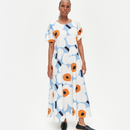 Estrith Kleid Hellblau/Orange