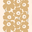 Unikko Satin Baumwollstoff Beige/Silber