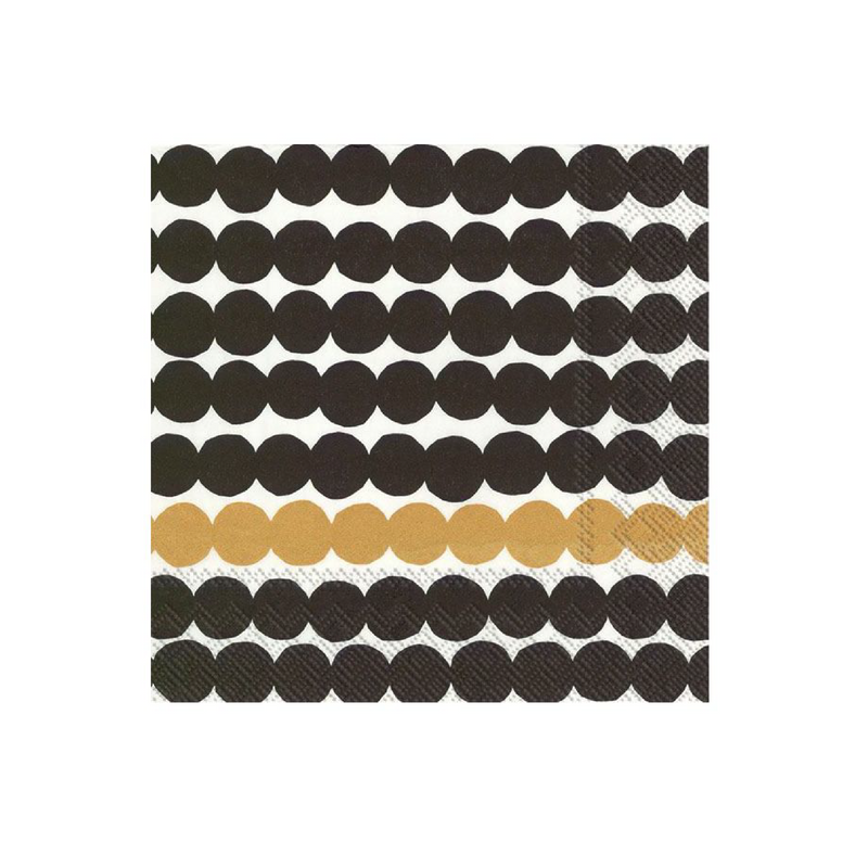 Räsymatto Papierservietten Schwarz/Gold 33x33cm
