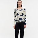 Liaani Unikko Shirt Dunkelblau/Naturweiss M