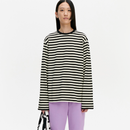 Taakse LS Tasaraita Shirt Schwarz/Weiß Unisex