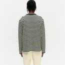 Taakse LS Tasaraita Shirt Schwarz/Weiß Unisex