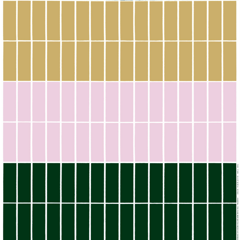 Tiiliskivi Baumwollstoff  Grün/Beige/Pink