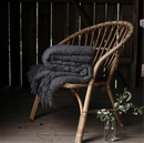 Saaga Mohair Wolldecke Dunkelgrau 130x170 cm