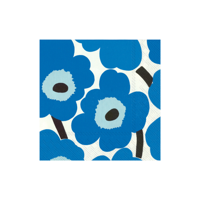 Unikko Papierservietten 33x33cm Blau